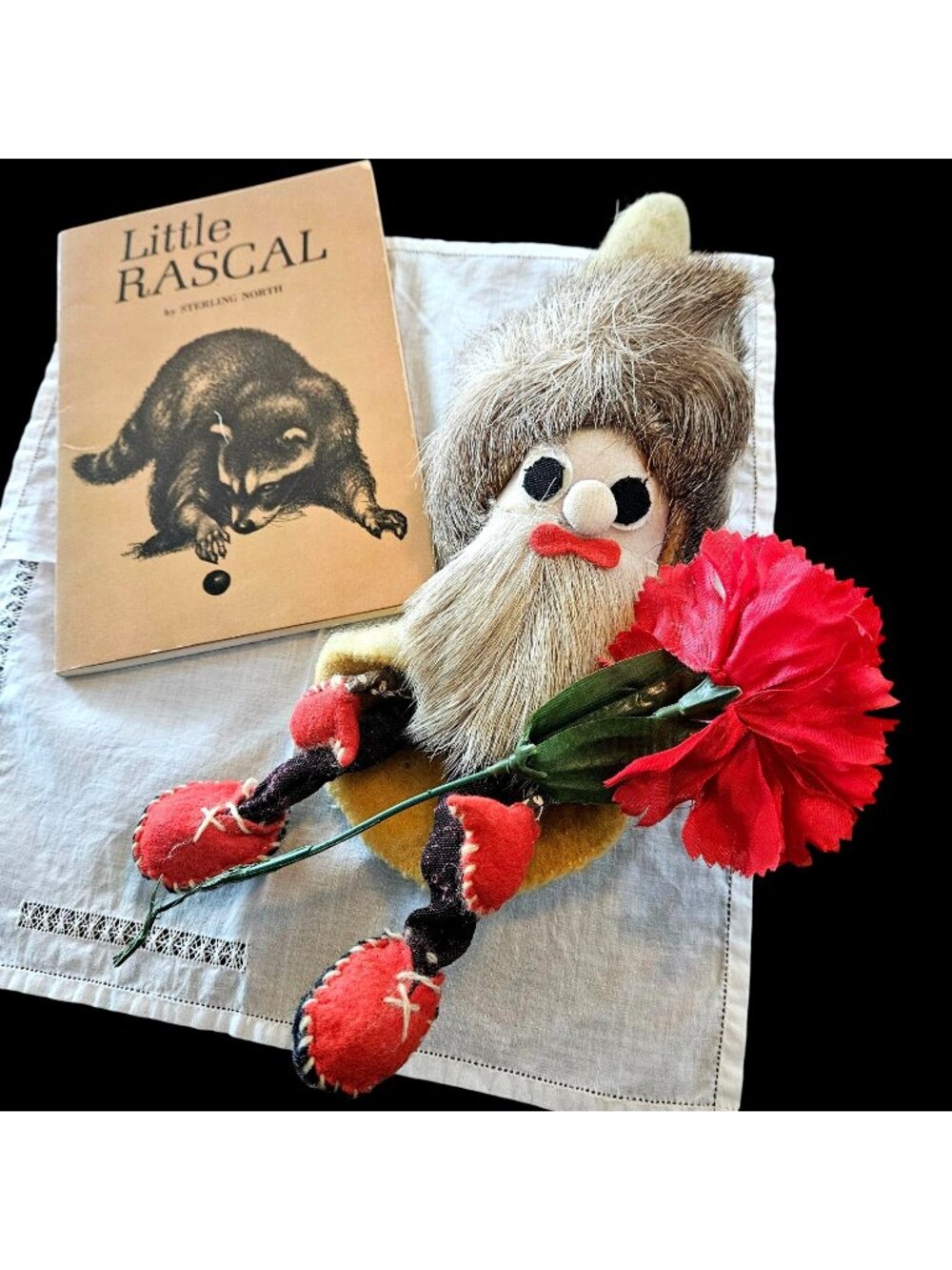 Vintage Woodland Gnome Instant Collection Little Rascal Book Doll Hankie